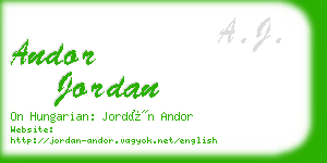 andor jordan business card